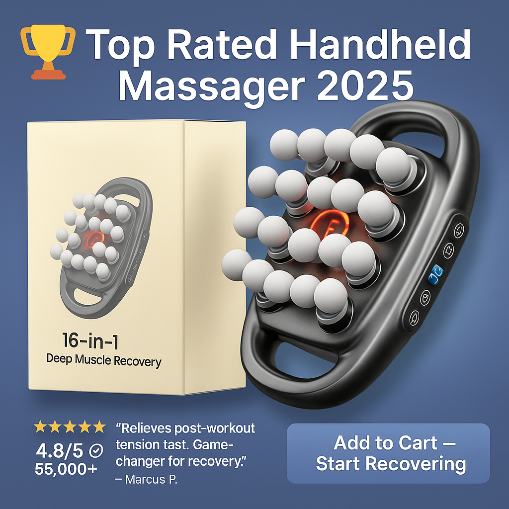 16 Head Massager — Deep Tissue with 30 Levels & Modes