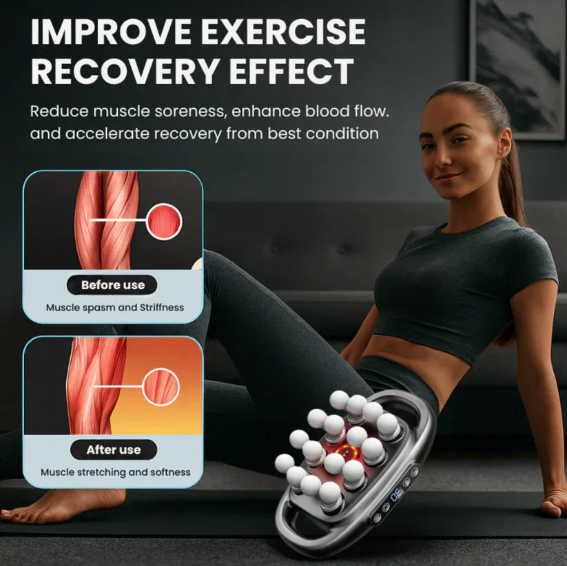 16 Head Massager — Deep Tissue with 30 Levels & Modes