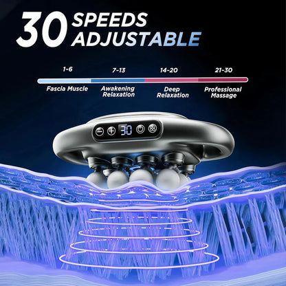 16 Head Massager — Deep Tissue with 30 Levels & Modes